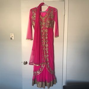 Pink traditional dress sari